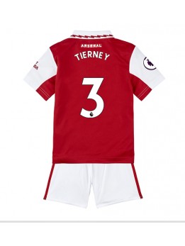 Arsenal Kieran Tierney #3 Heimtrikotsatz für Kinder 2022-23 Kurzarm (+ Kurze Hosen)